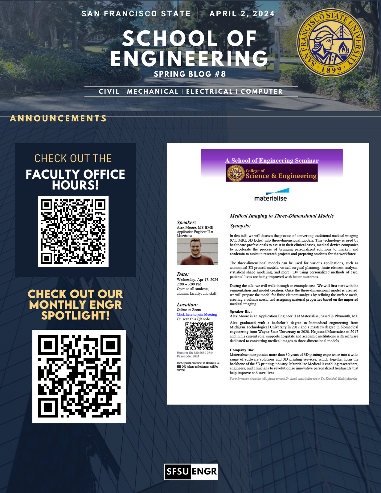 SFSU ENGR Engineering Weekly email Newsletter Spring 2024