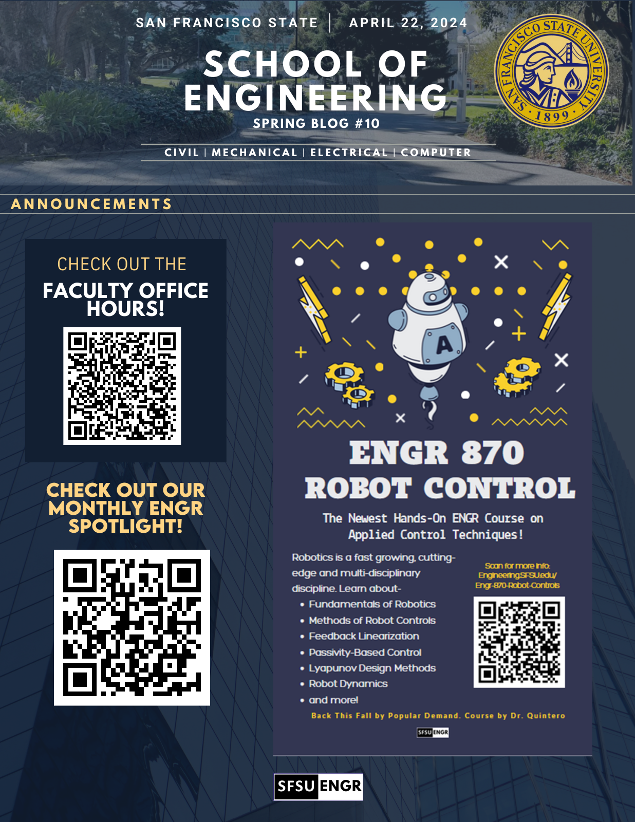 School of Engineering Weekly Newsletter for April 22 2024
