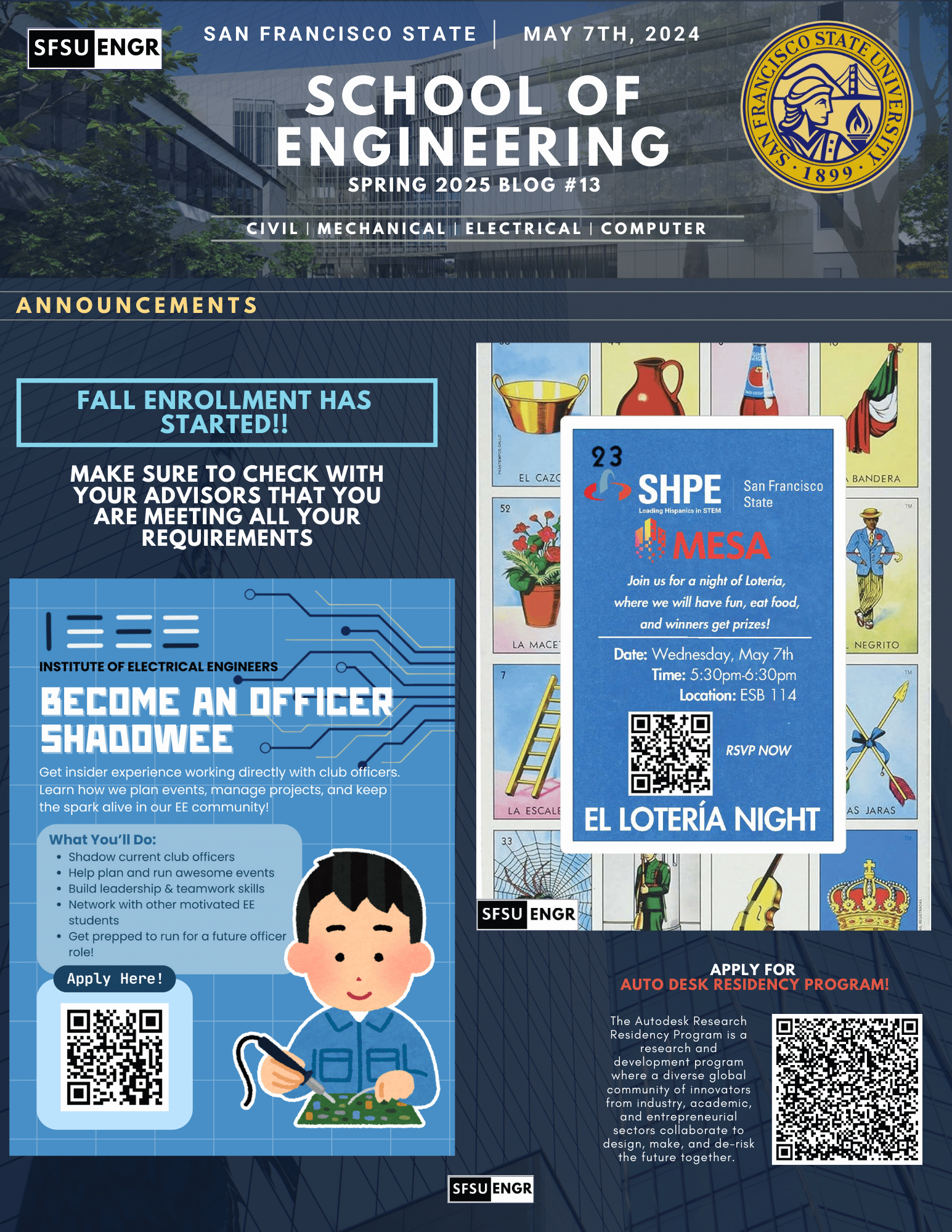 SFSU School of Engineering Spring newsletter 13th Edition May 8 2025