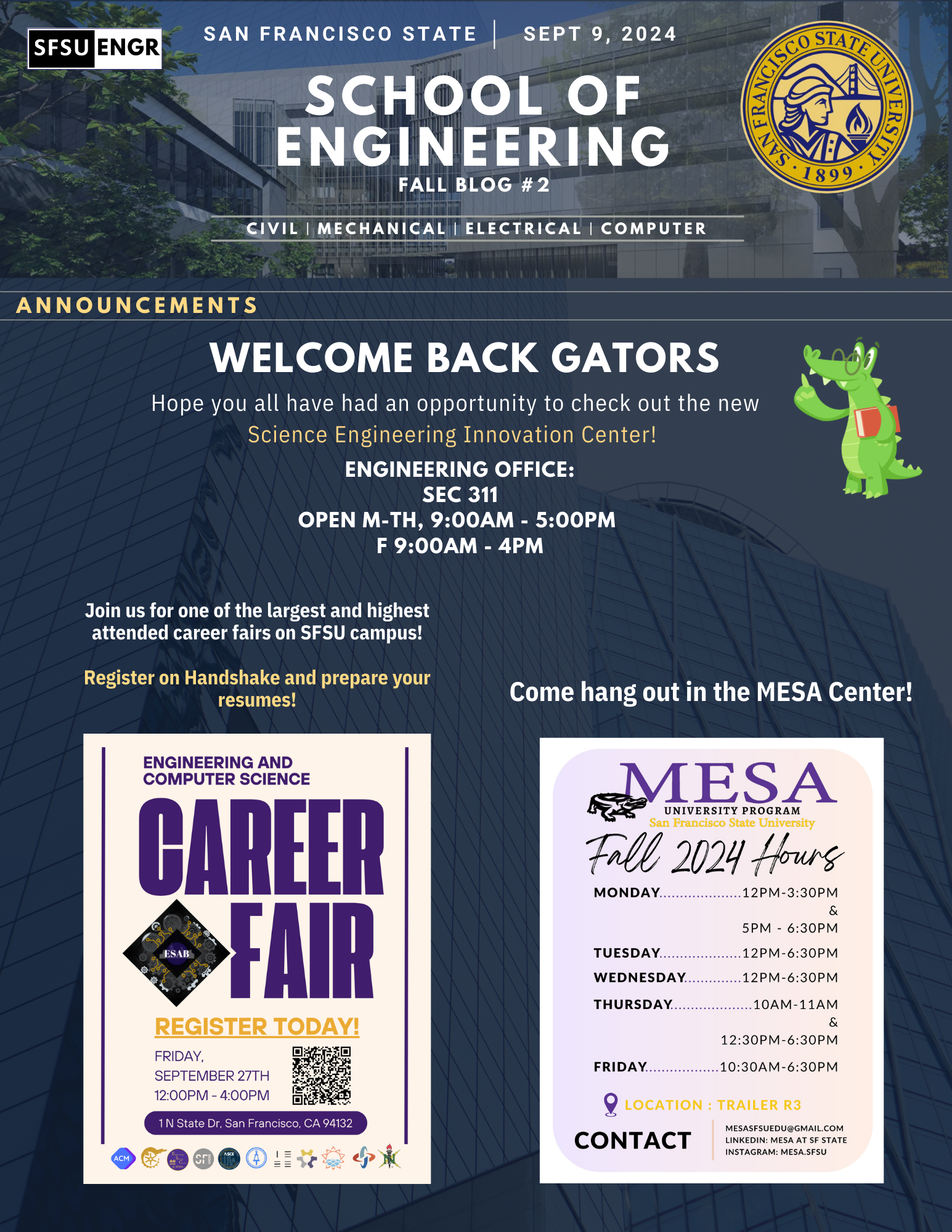 SFSU School of Engineering Newsletter September 9 2024 1