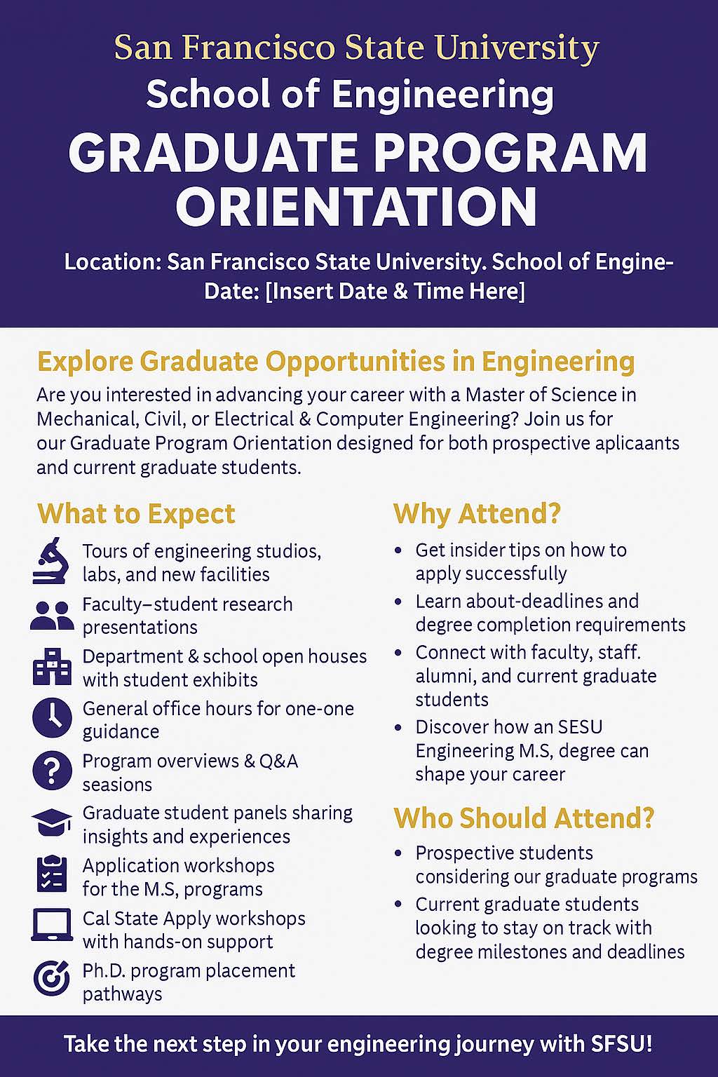 School of Engineering Graduate Program Word flyer