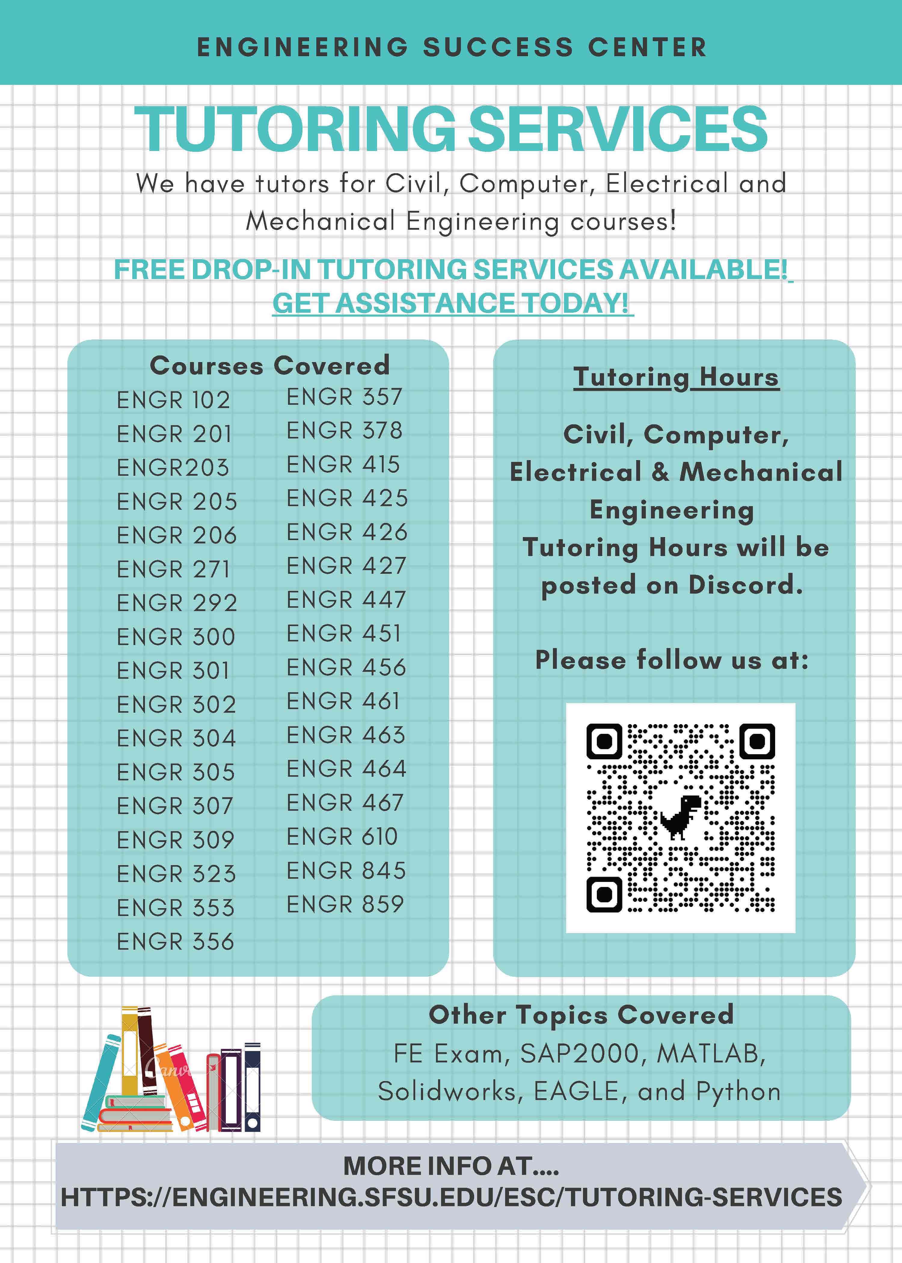 Engineering Success Center Tutoring Services for Fall 2024