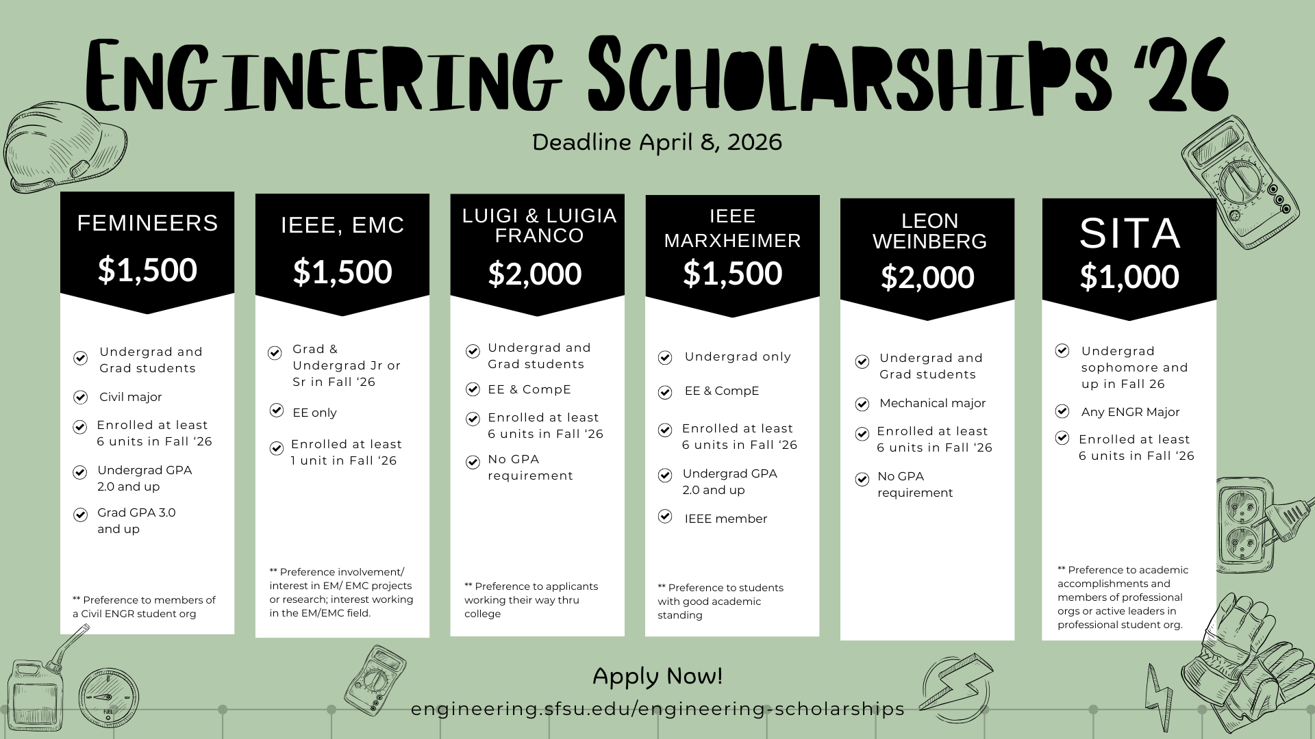 School of Engineering Scholarships Academic Year 2026 Page 2