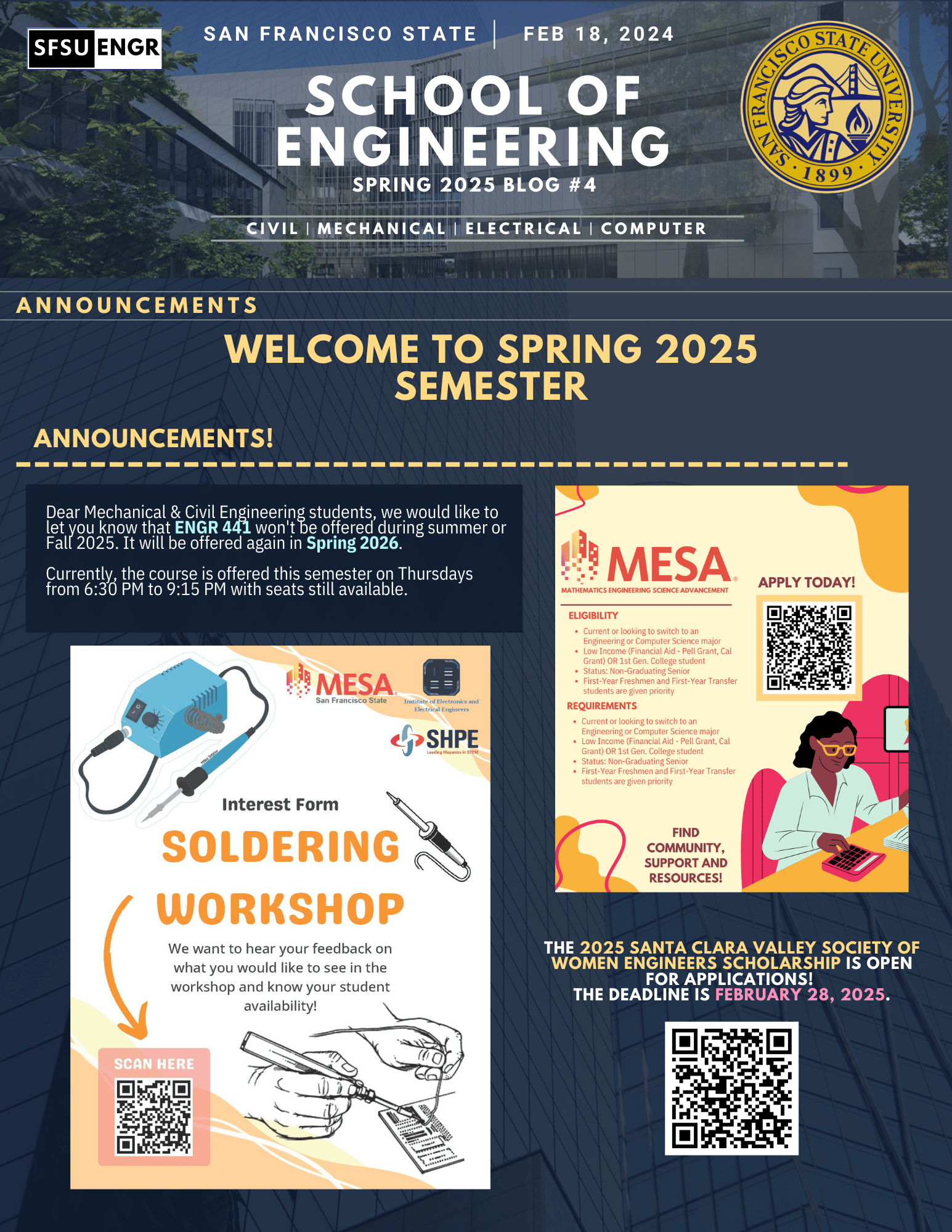 Page 1 SFSU ENGR Spring 2025 Newsletter February 21 2025.png