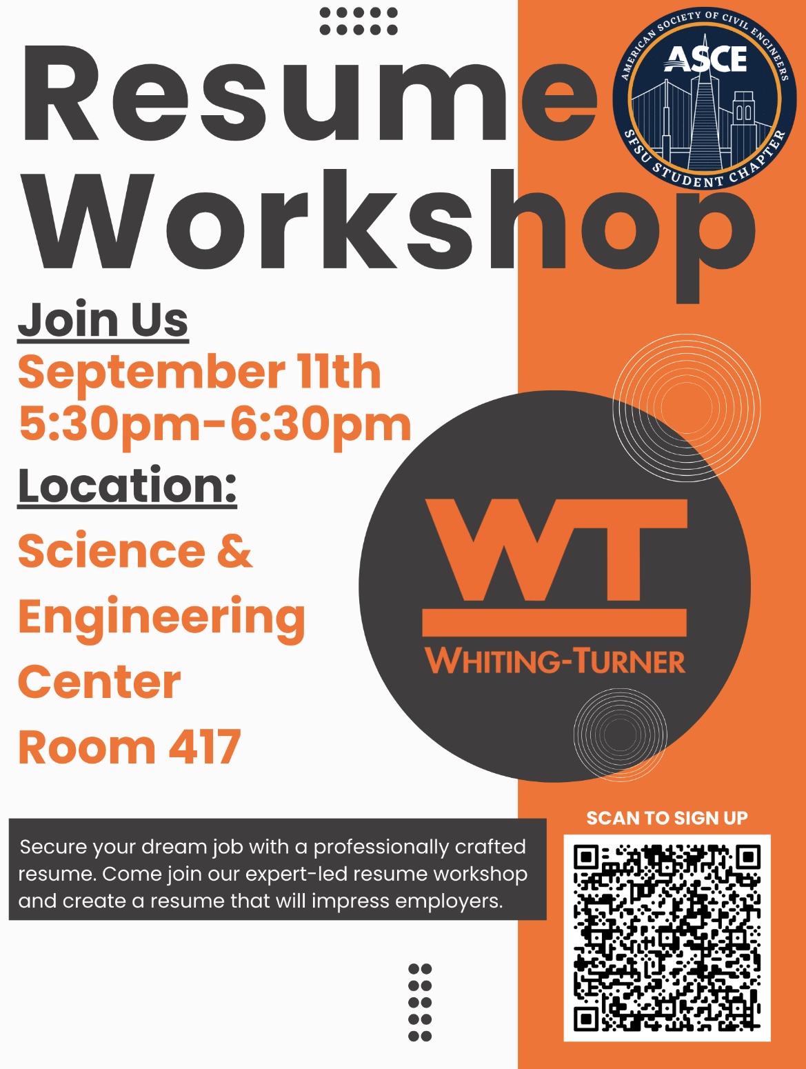 ASCE x Whitting Turner Workshop Fall 2024