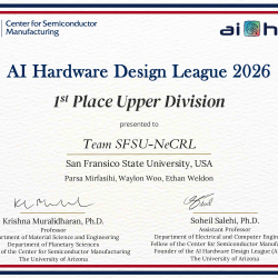 AI HArdware Design League 2026 1st Place Certificate